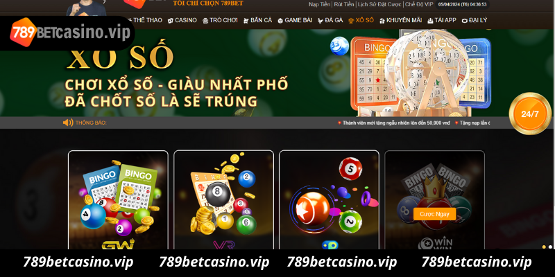 Nhà cái 789bet nổi bật sảnh cá cược xổ số hấp dẫn